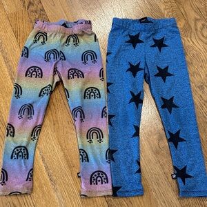 Pixielane Kids Rainbow and Star Print Leggings 3T. LIKE NEW